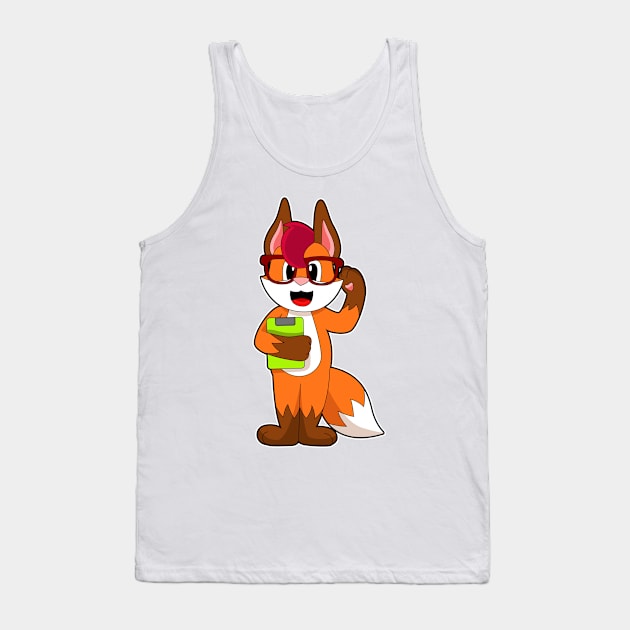 Fox Secretary Notepad Tank Top by Markus Schnabel